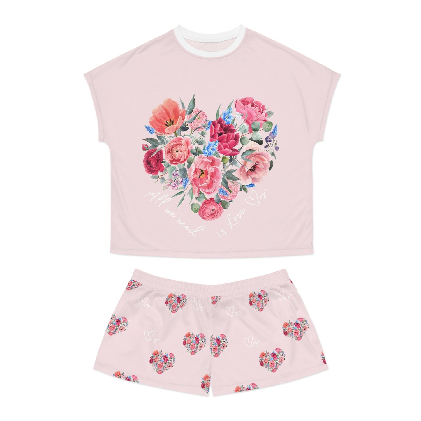 Women's Valentines Pyjama Short Set