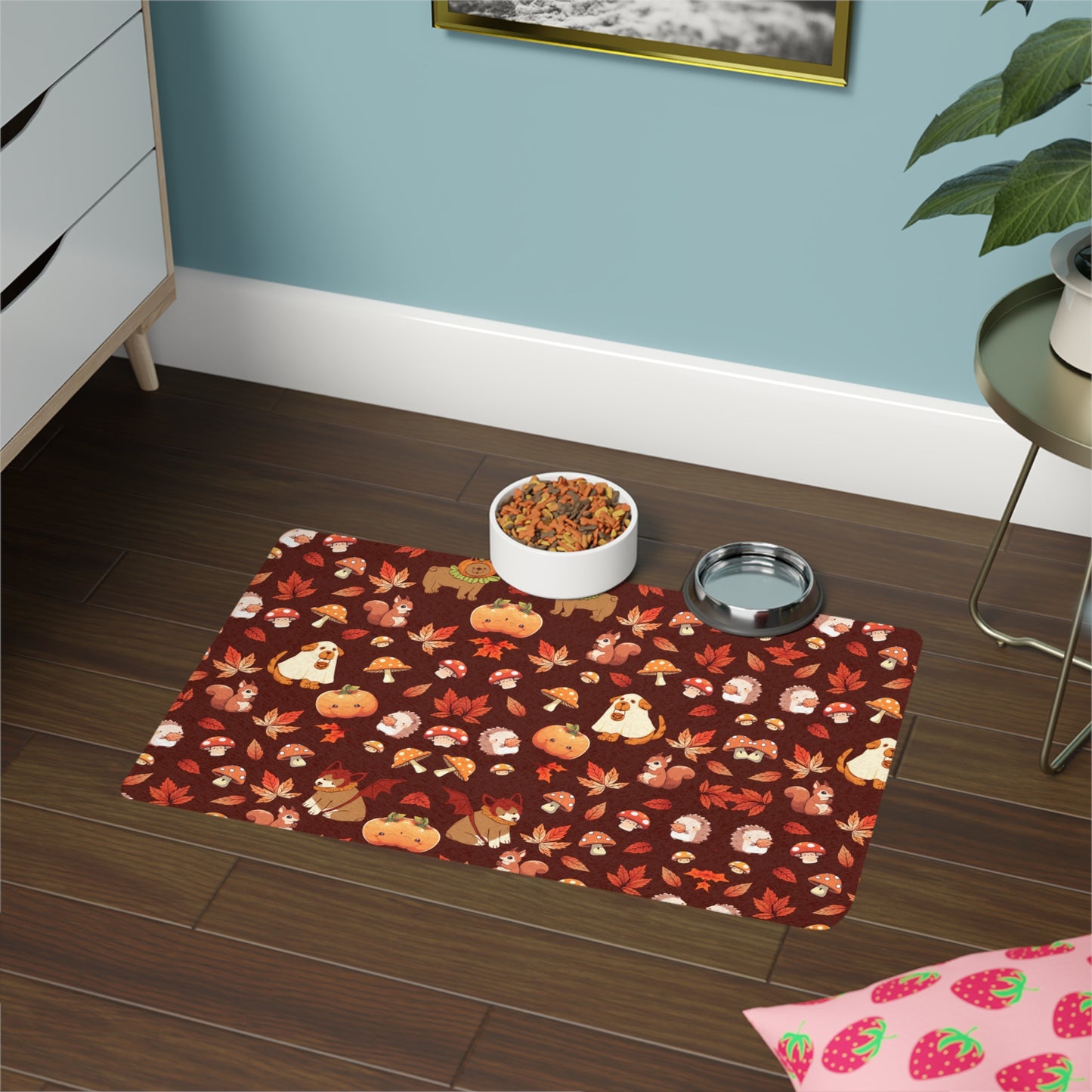 Halloween Mushroom Pet Food Mat (12x18)