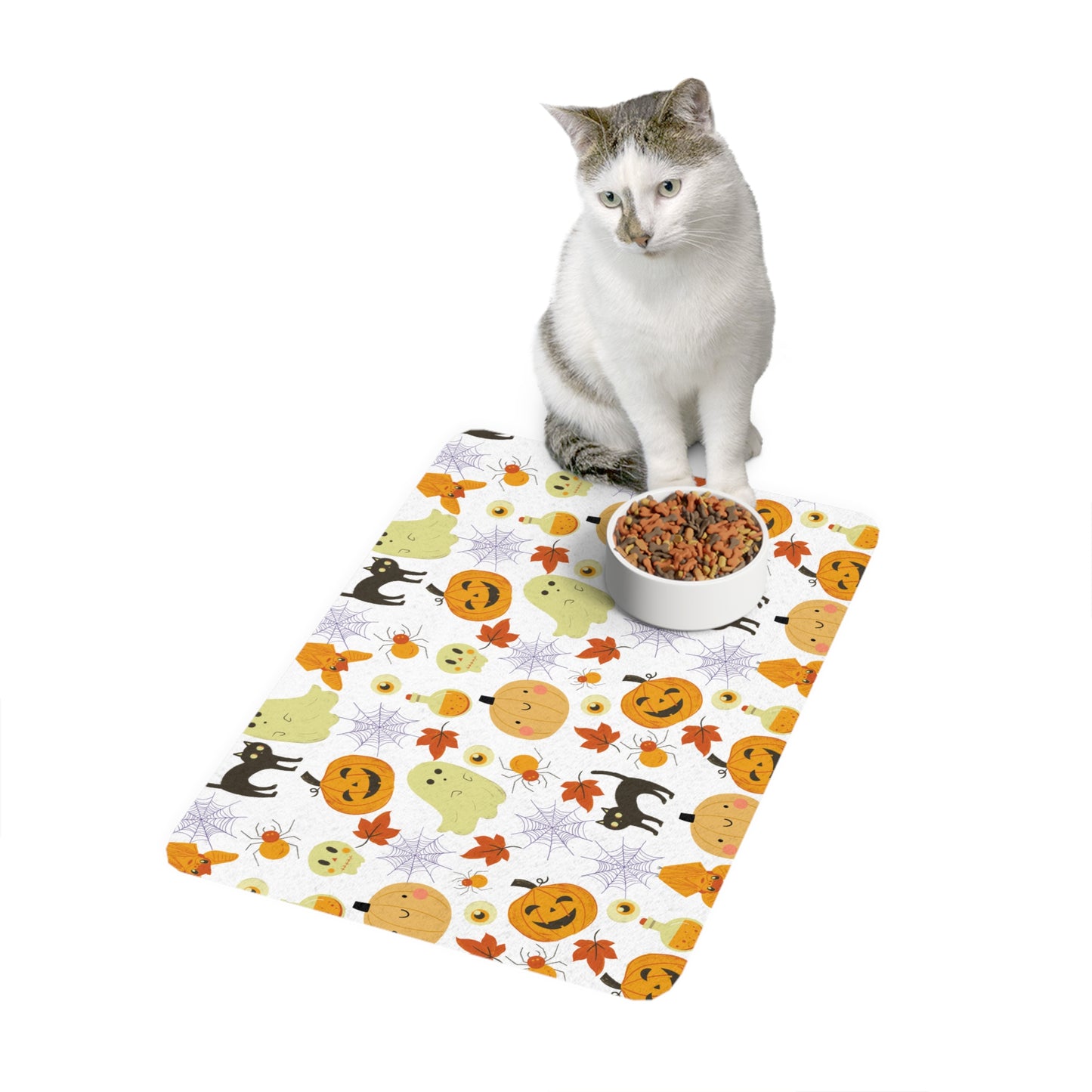 Halloween Pumpkin Pet Food Mat (12x18)