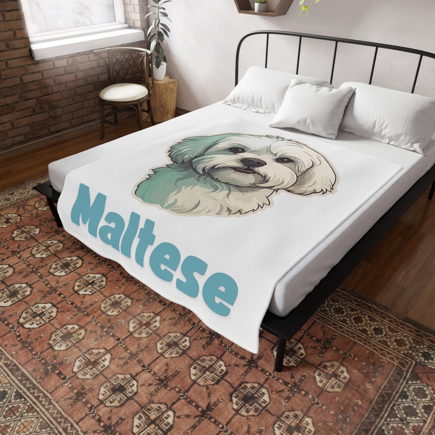 Maltese Pet Blanket - blue