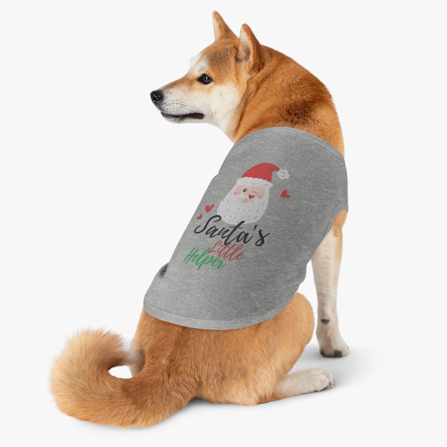 Santas Little Helper Christmas Dog T-Shirt