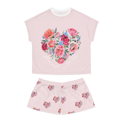 Women's Valentines Pyjama Short Set