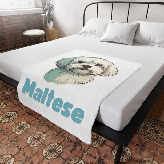 Maltese Pet Blanket - blue