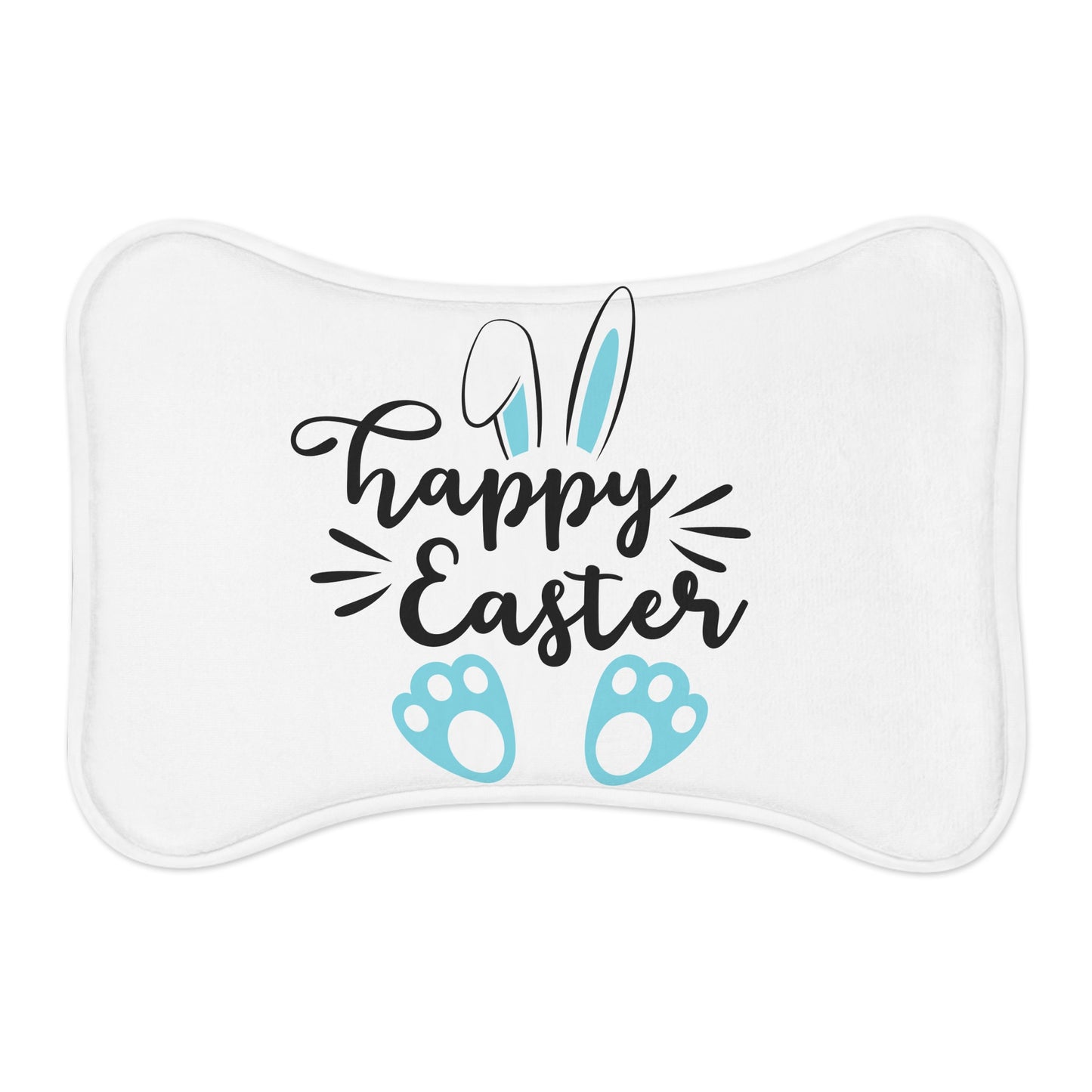 Happy Easter Pet Food Mat - blue