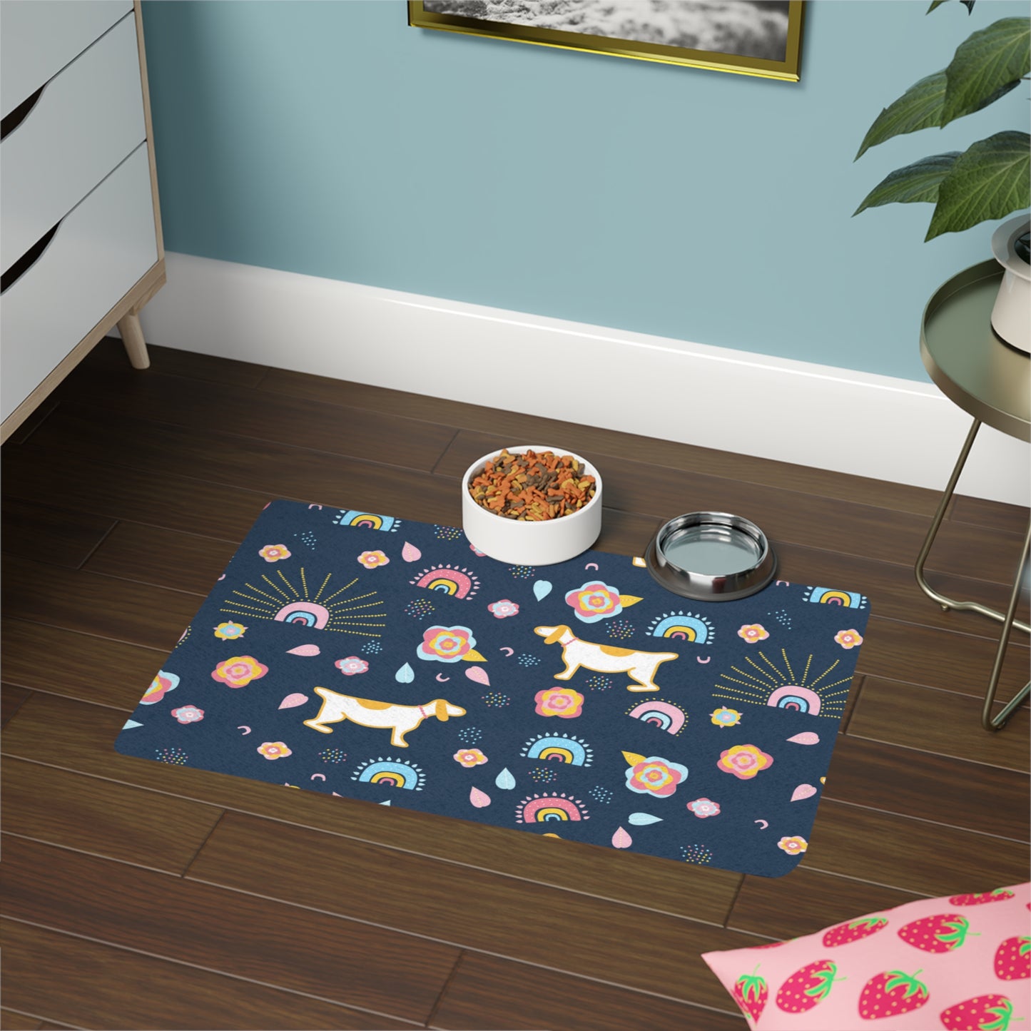 Happy Dog Blue Pet Food Mat