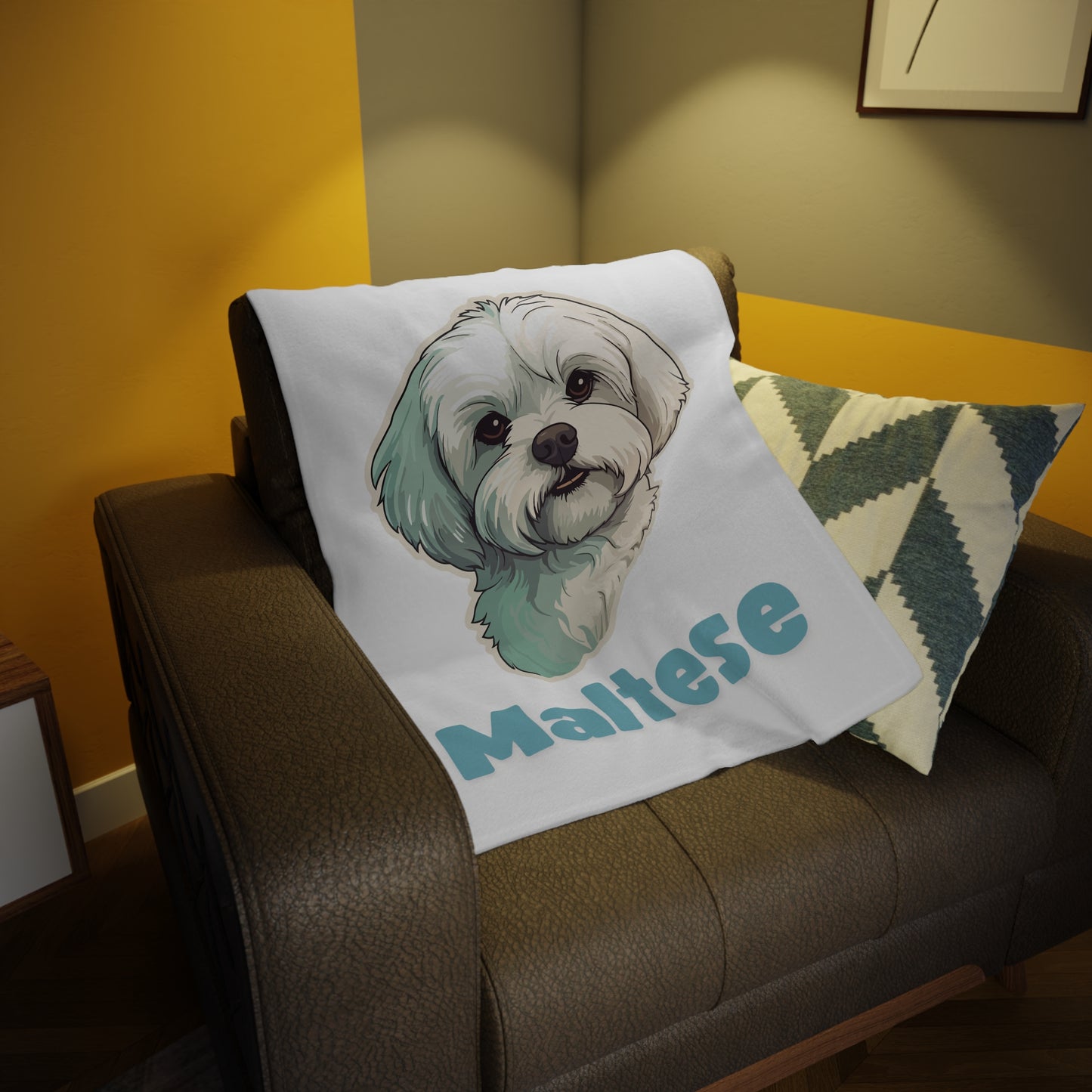 Maltese Pet Blanket - blue