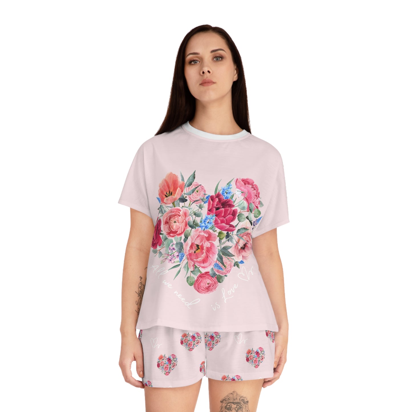 Women's Valentines Pyjama Short Set