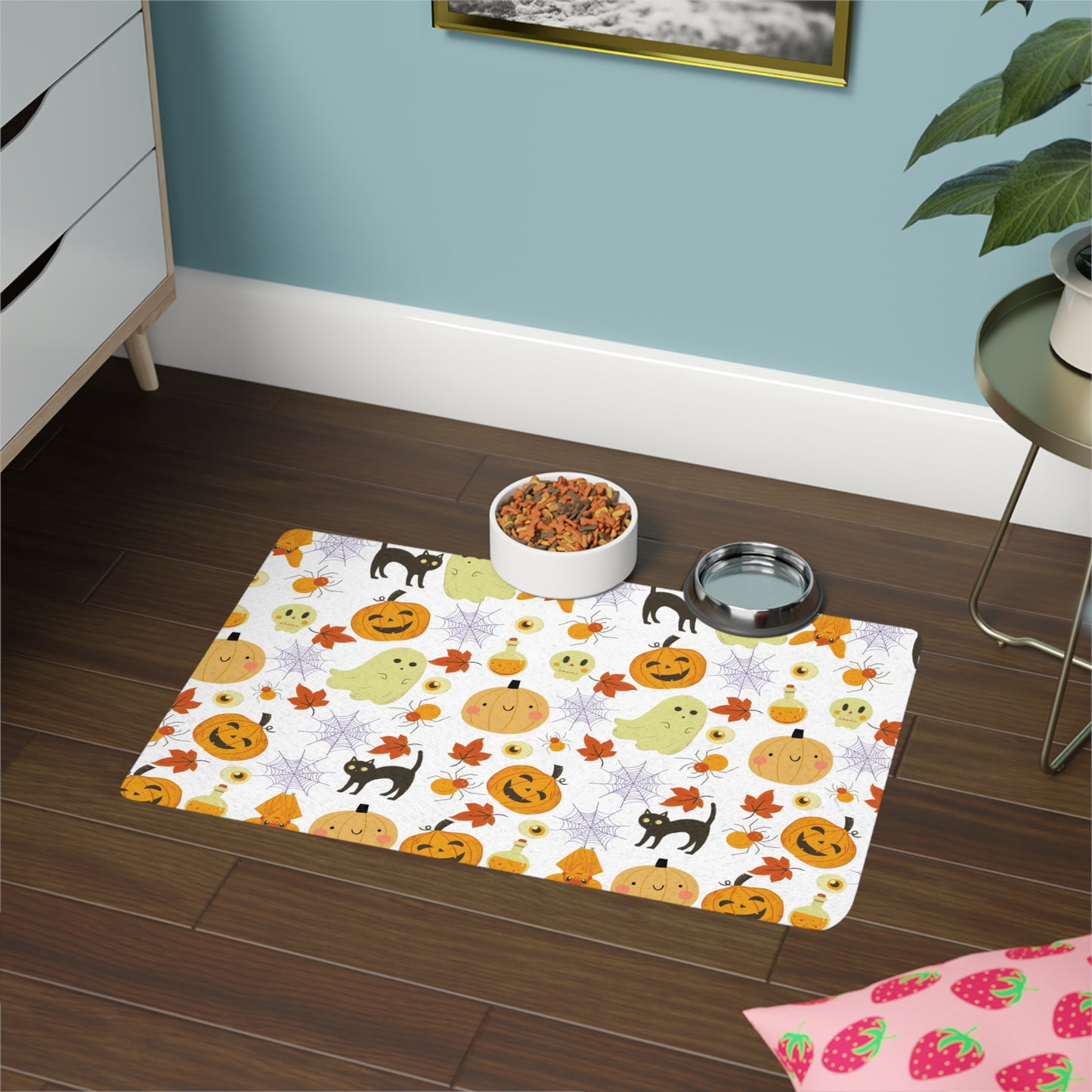 Halloween Pumpkin Pet Food Mat (12x18)